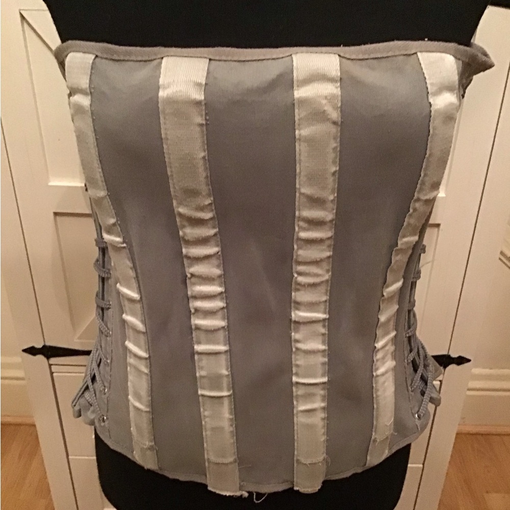 Gray Strapped Vintage Corset